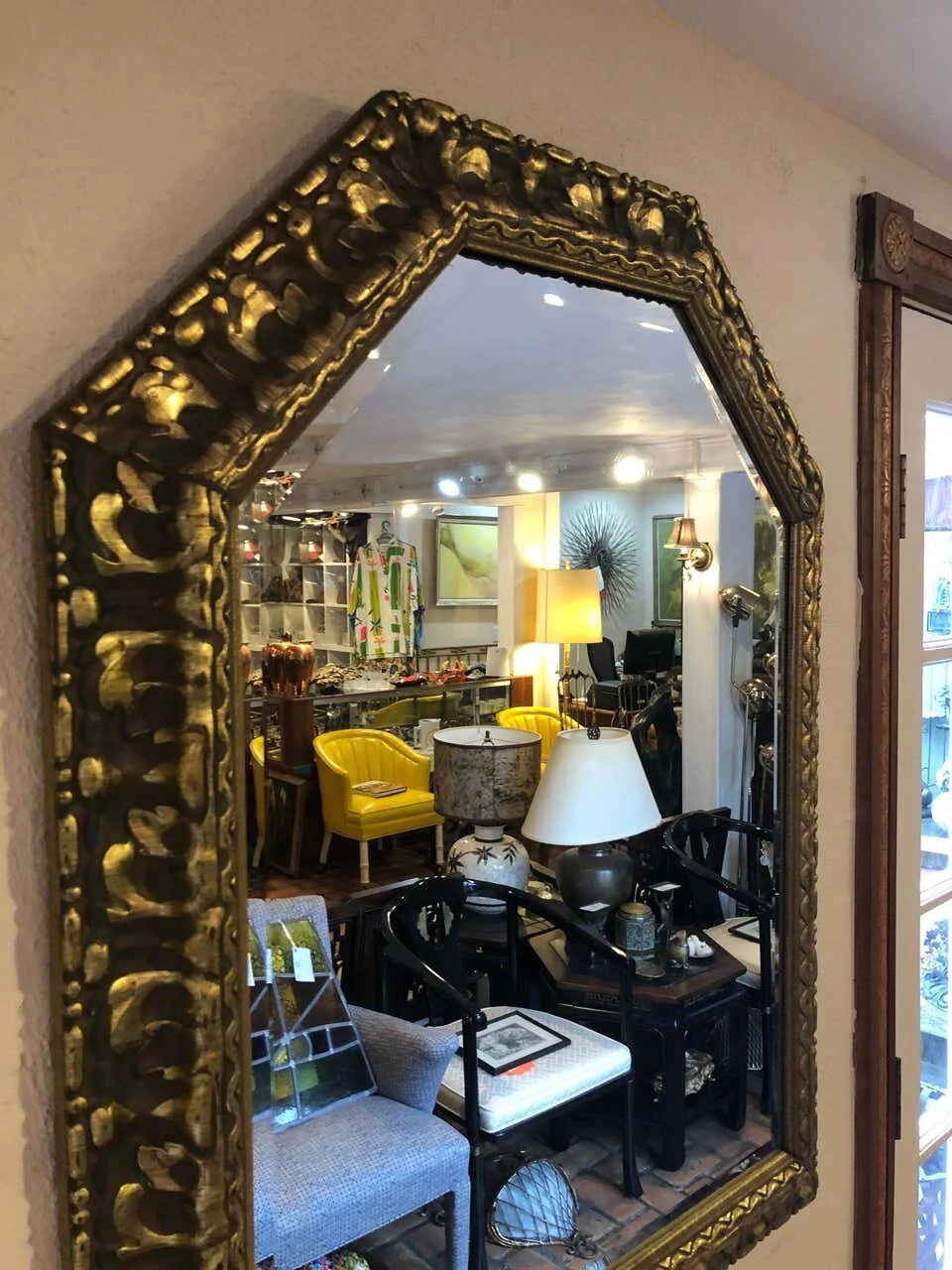 Byron life leaf carved mirror バイロンライフミラー Byron life leaf carved mirror バイロンライフミラー